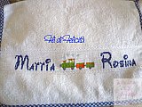 Asciugamano set asilo Mattia - Corredino asilo punto croce