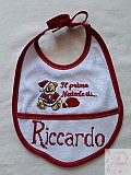 Bavaglino primo Natale Riccardo - Bavaglini punto croce