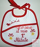 Elia 1&deg; Natale - Bavaglini punto croce